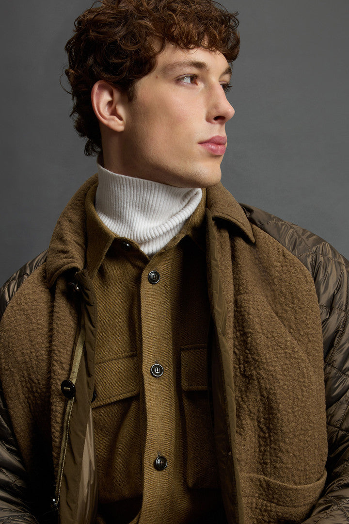 Hybrid Military Jacket in Cotton and Italian Wool Blend by Todd Snyder