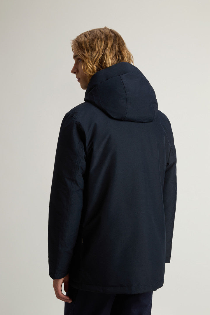 Waterproof Parka in Recycled Two-Layered GORE-TEX Fabric Melton Blue