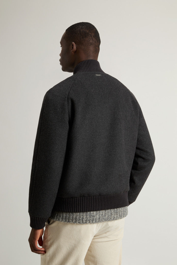 Miles Bomber Jacket in Wool Blend Dove Melange