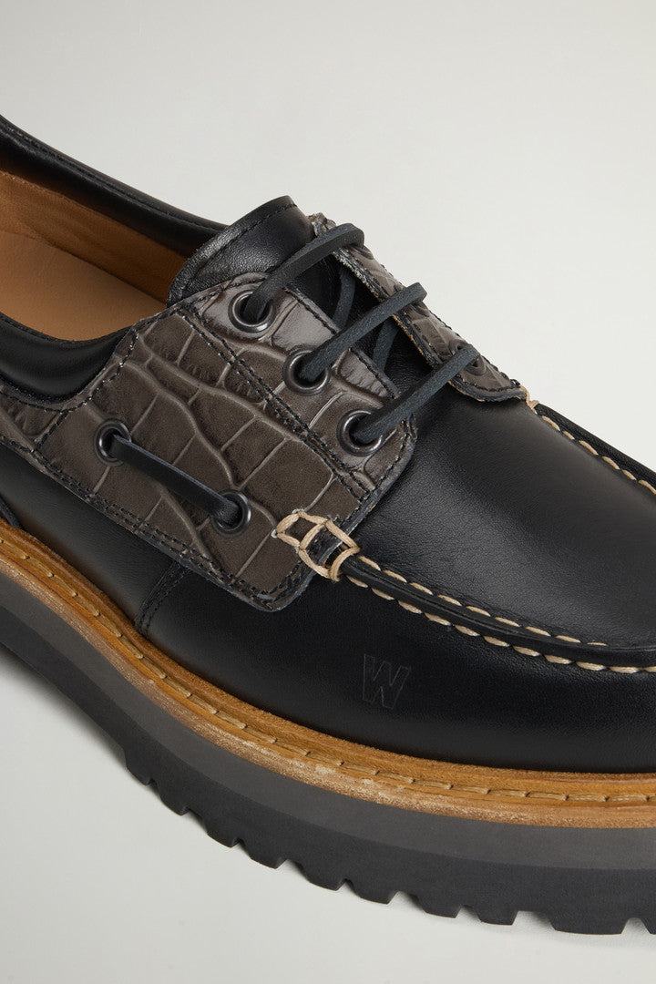 Rock Loafers in Calfskin Leather with Printed Inserts